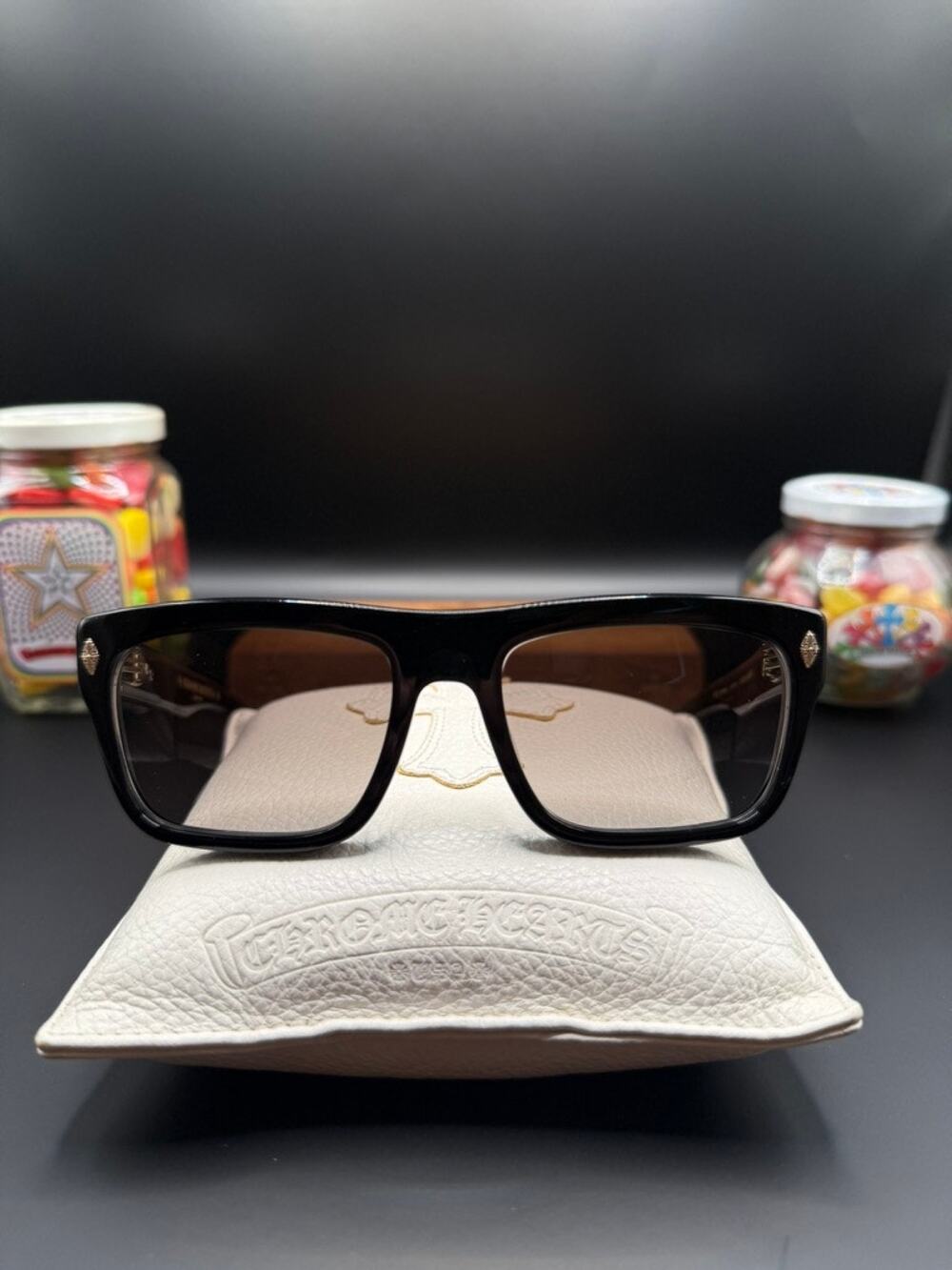 Chrome Hearts Sluss Bussin II Black/18K Gold Plated Sunglasses